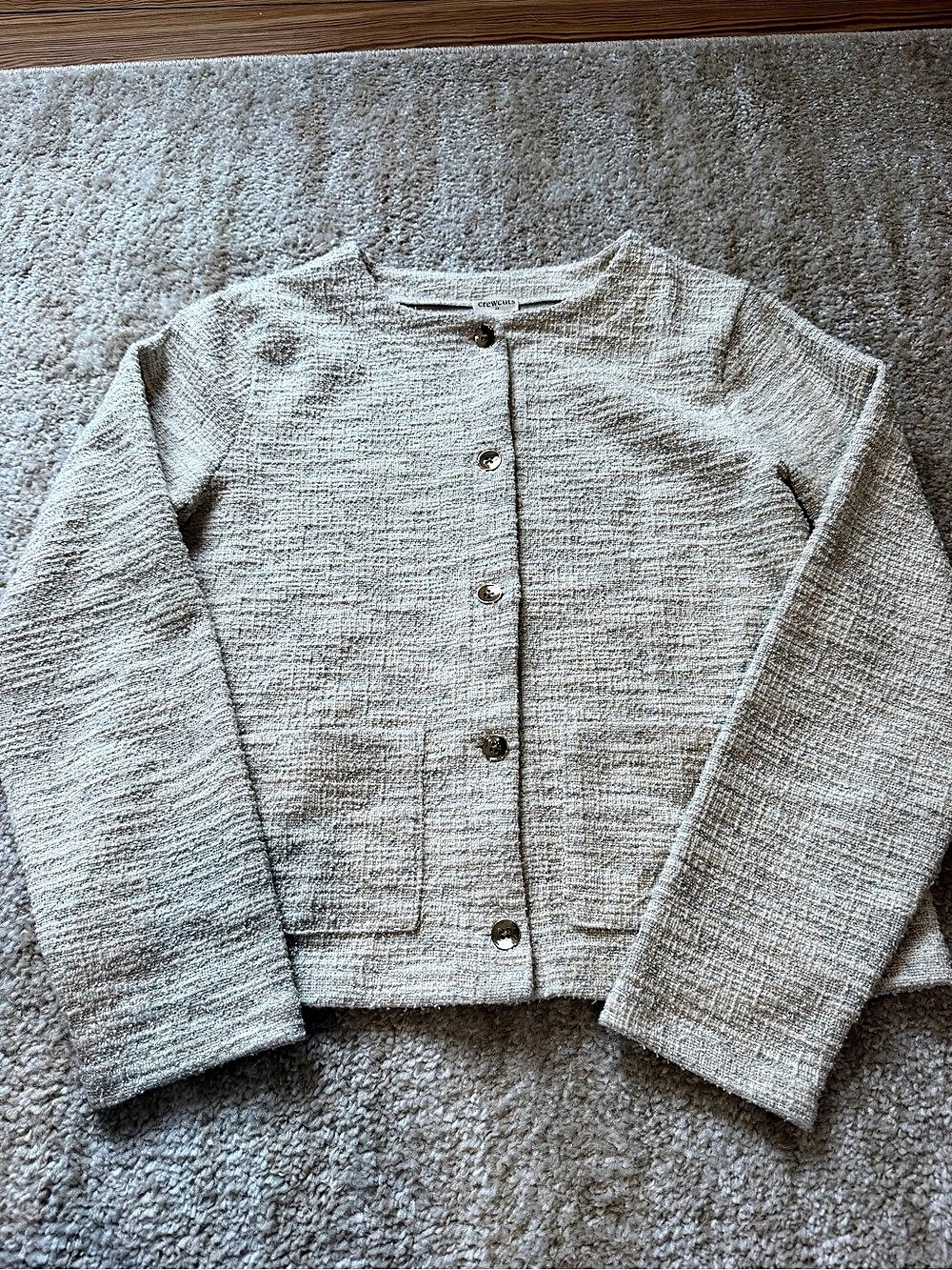 Crewcuts Girls Shimmer Tweed Lady Jacket Gray Size 14